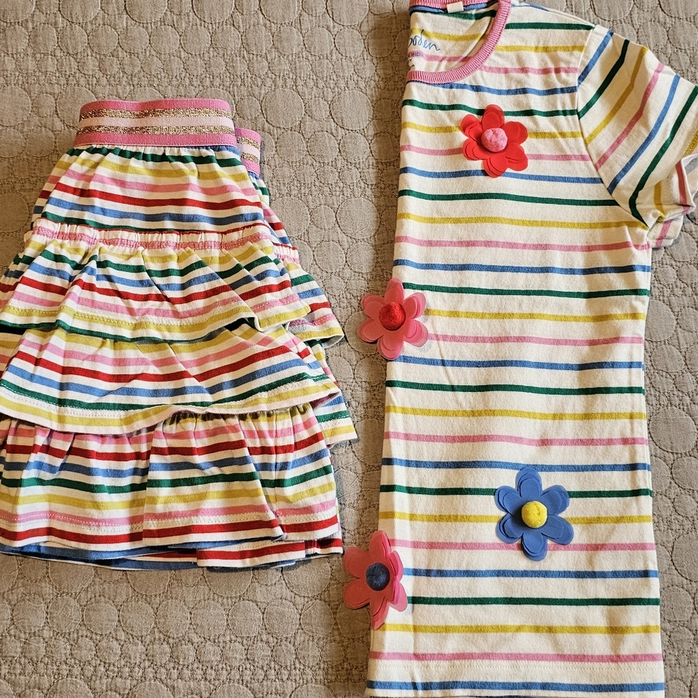 Mini Boden Multicolor Striped Kids Matching Set